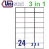 Unistat U4464 Multipurpose Labels A4 70mmx37mm 2400's White