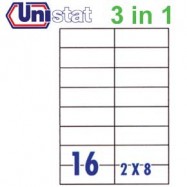 Unistat U4462 Multipurpose Labels A4 105mmx37mm 1600's White