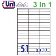 Unistat U4459 Multipurpose Labels A4 70mmx16.9mm 5100's White