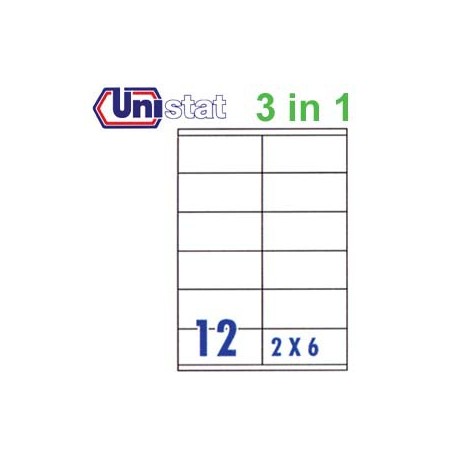 Unistat U4457 Multipurpose Labels A4 105mmx48mm 1200's White