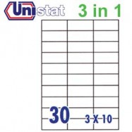 Unistat U4456 Multipurpose Labels A4 70mmx29.7mm 3000's White