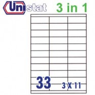 Unistat U4455 Multipurpose Labels A4 70mmx25.4mm 3300's White