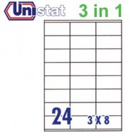 Unistat U4453 Multipurpose Labels A4 70mmx36mm 2400's White