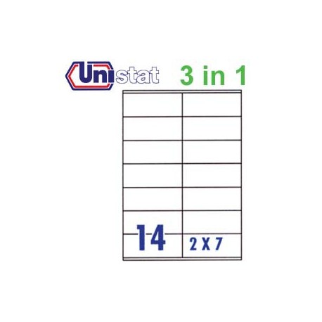 Unistat U4452 Multipurpose Labels A4 105mmx42mm 1400's White