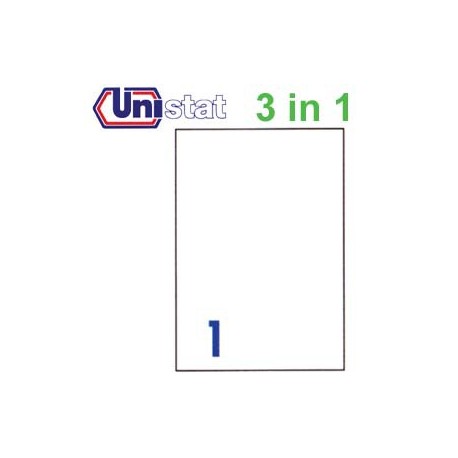 Unistat U4428 多用途標籤 A4 210毫米x297毫米 100個 白色