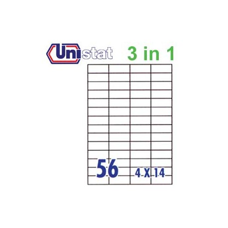 Unistat U4273 Multipurpose Labels A4 52.5mmx21.2mm 5600's White