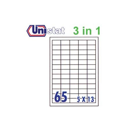 Unistat U4270 Multipurpose Labels A4 38.1mmx21.2mm 6500's White