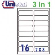 Unistat U4267 Multipurpose Labels A4 99.1mmx33.8mm 1600's White
