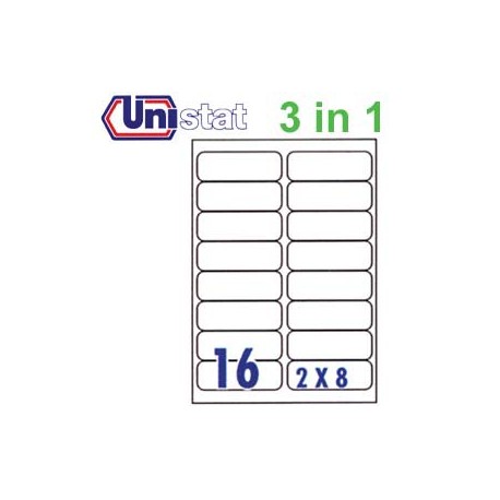 Unistat U4267 多用途標籤 A4 99.1毫米x33.8毫米 1600個 白色