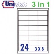 Unistat U4262 Multipurpose Labels A4 64.6mmx33.8mm 2400's White