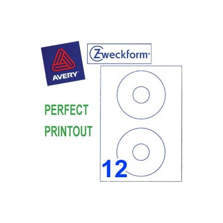 Zweckform 3654 Multipurpose Labels Round Labels A4 Dia.117mm 200's White