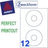 Zweckform 3654 Multipurpose Labels Round Labels A4 Dia.117mm 200's White