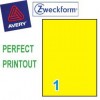 Zweckform 3473 Multipurpose Labels A4 210mmx297mm 100's Yellow