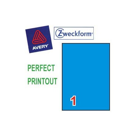 Zweckform 3471 Multipurpose Labels A4 210mmx297mm 100's Blue