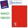 Zweckform 3470 Multipurpose Labels A4 210mmx297mm 100's Red