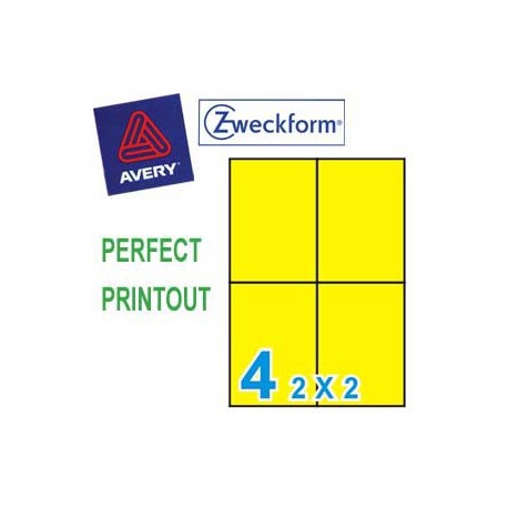 Zweckform 3459 Multipurpose Labels A4 105mmx148mm 400's Yellow