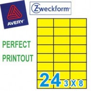 Zweckform 3451 Multipurpose Labels A4 70mmx37mm 2400's Yellow