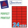 Zweckform 3448 Multipurpose Labels A4 70mmx37mm 2400's Red