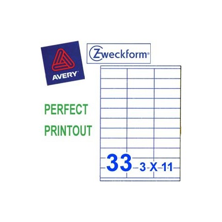 Zweckform 3421 Multipurpose Labels A4 70mmx25.4mm 3100's White