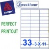 Zweckform 3421 Multipurpose Labels A4 70mmx25.4mm 3100's White