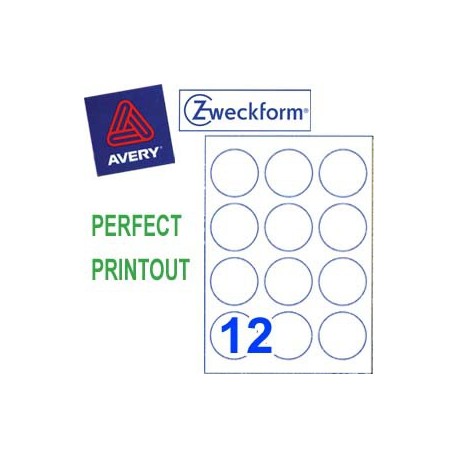 Zweckform 3416 Multipurpose Labels Round Labels A4 Dia.60mm 1200's White