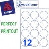 Zweckform 3416 Multipurpose Labels Round Labels A4 Dia.60mm 1200's White