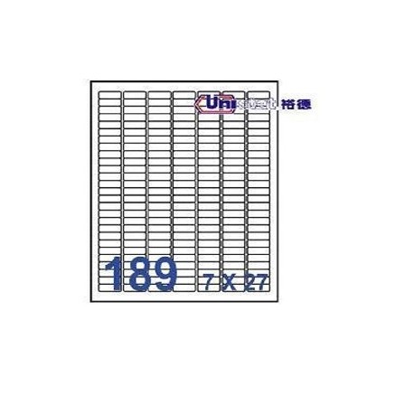 Unistat U4344 多用途標籤 A4 25.4毫米x10毫米 18900個 白色
