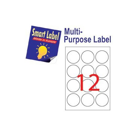 Smart Label 2590 Multipurpose Labels Round Labels A4 Dia.60mm 1200's White