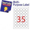 Smart Label 2587 Multipurpose Labels Round Labels A4 Dia.32mm 3500's White