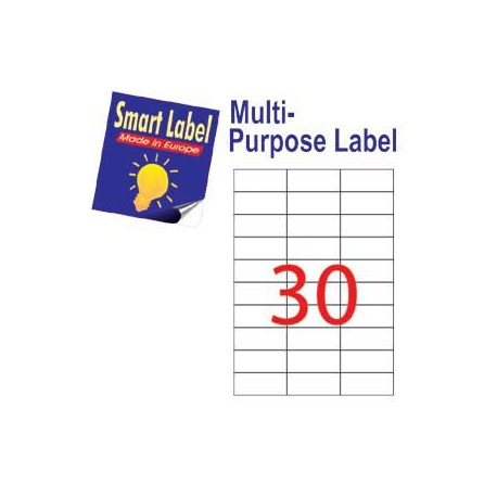 Smart Label 2527 Multipurpose Labels A4 70mmx29.7mm 3000's White