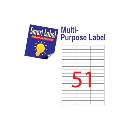 Smart Label 2523 Multipurpose Labels A4 70mmx16.9mm 5100's White