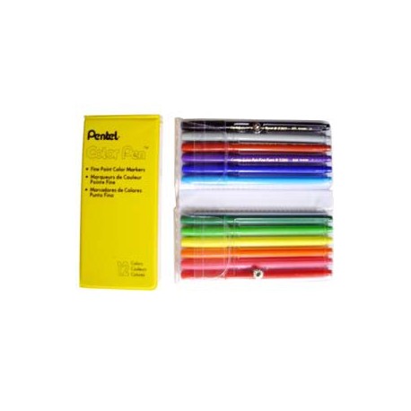 Pentel S360 Sign Pen Set Point 12 Colors