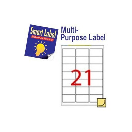 Smart Label 2514 Multipurpose Labels A4 63.5mmx38.1mm 2100's White