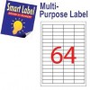 Smart Label 2506 Multipurpose Labels A4 48.5mmx16.9mm 6400's White