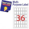 Smart Label 2502 Multipurpose Labels A4 25.4mmx42.3mm 3600's White