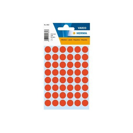 Herma 1862 Round Labels 12mm 240's Red