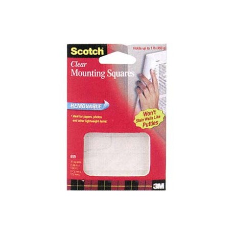 3M Scotch 859 Removable Mounting Squares 11/16"x11/16" 35's Clear
