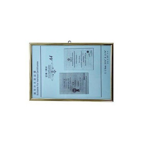 No.104 HK License Insurance Frame A4 Aluminum Frame Golden Horizontal