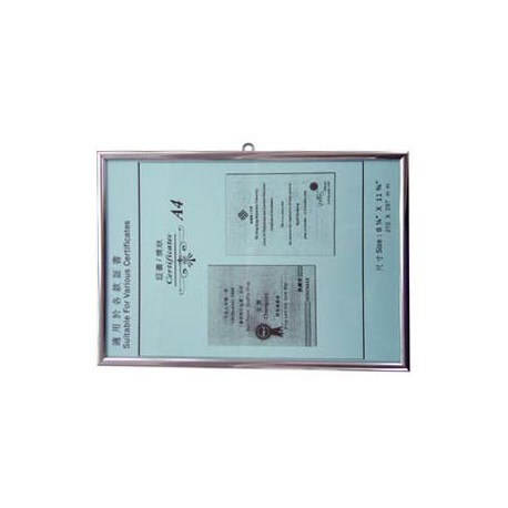 No.104 HK License Insurance Frame A4 Aluminum Frame Silver Horizontal