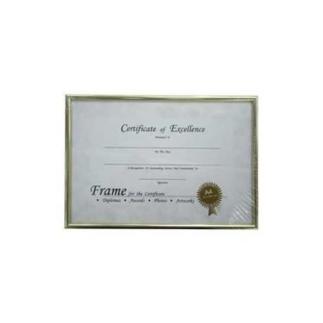 HK License Insurance Frame A4 Aluminum Frame Golden