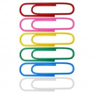 Round Paper Clip 1.3" 33mm 150's Assorted Colors