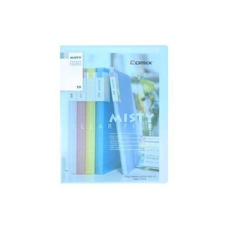 Comix A480 Clear Holder A4 10Pages Matt Clear Blue/Green/Purple/Pink/Yellow/White