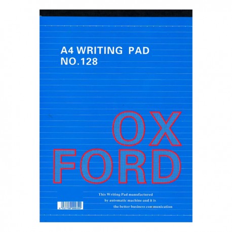 Oxford 128 Writing Pad Single Line Ruled A4 50Pages