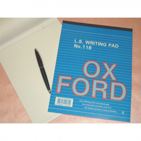 Oxford 118 Writing Pad Single Line Ruled L/S 50Pages