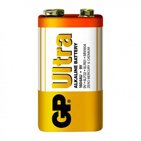GP Ultra Alkaline Battery 9V Shrink Plastic Bag