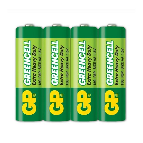 GP Greencell Battery 2A 4pcs Shrink Plastic Bag