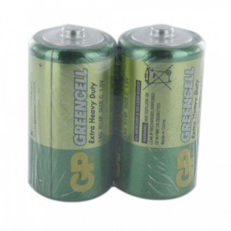GP Greencell Battery C 2pcs Shrink Plastic Bag