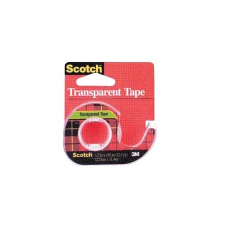 3M Scotch 144 Transparent Tape w/Dispenser 1/2"(12mm)x12.5yds