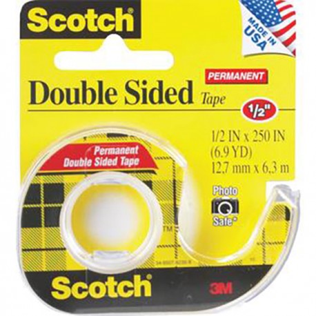 3M Scotch 136 Double Side Tape w/Dispenser 1/2"(12mm)x6.9yds