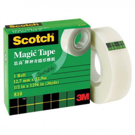 3M Scotch 810 Magic Tape 1/2'(12mm)'x36yds